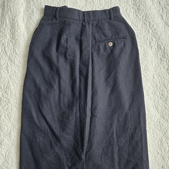 90s Ralph Lauren Purple Label Vintage USA Wool Midi Pencil Skirt Navy - Picture 5 of 8